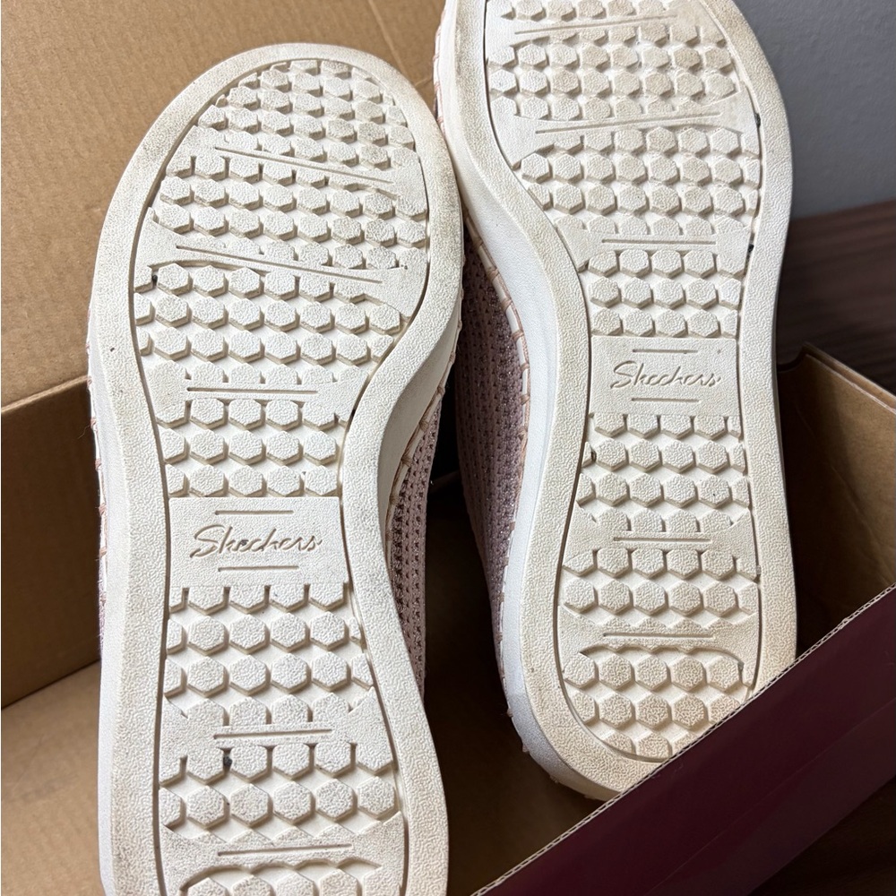 Skechers Women's Blush Pink Knit Lace-Up Sneakers - Picture 5 of 7